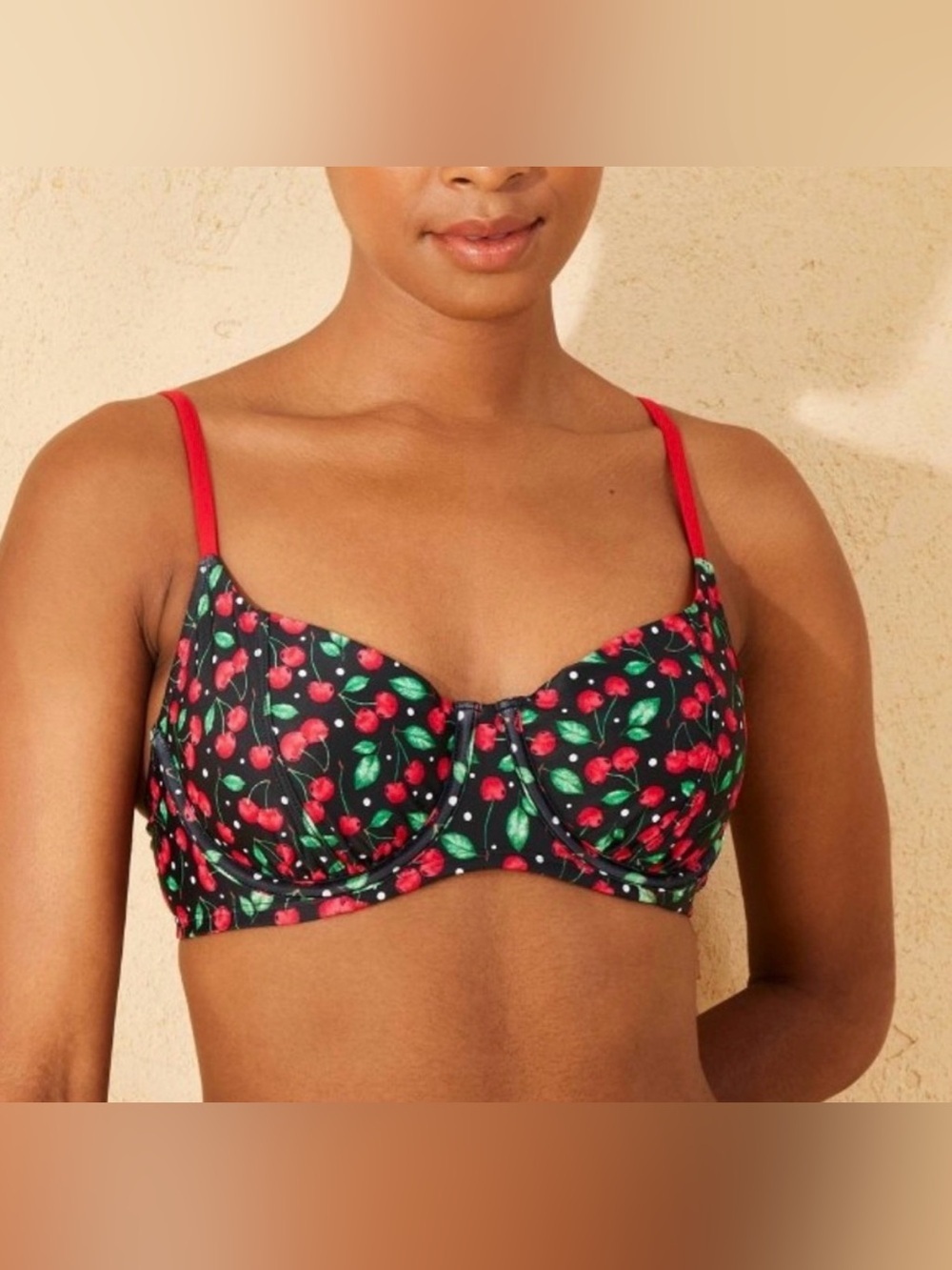 Wild Fable Cherry Bikini Swimsuit Top Small